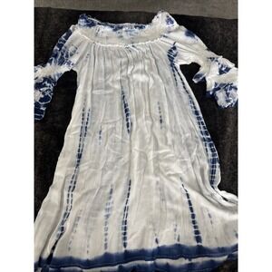 Girls Size Large Blue And White Tye Dye‎ Dress By Eighty Eight